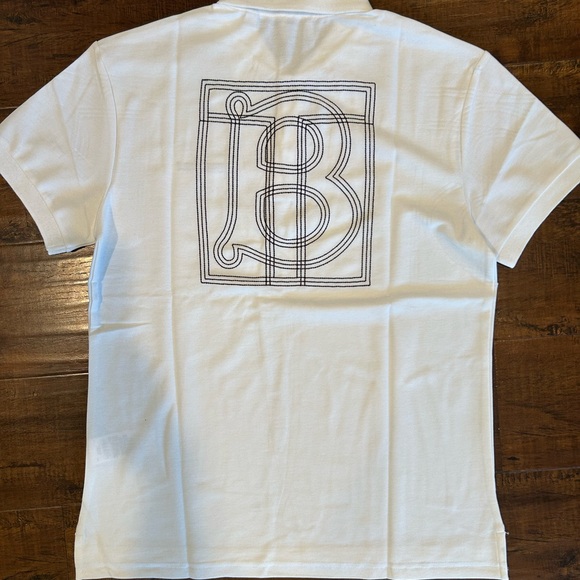 Burberry White Polo with Black Graphic - Picture 1 of 3